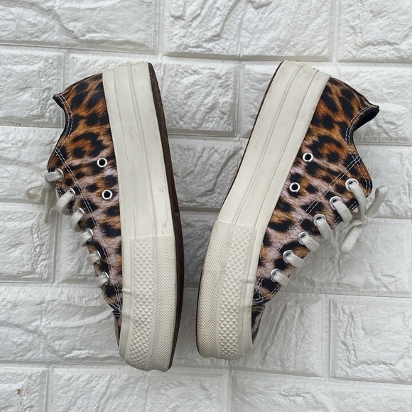 Converse All Star Lift Ox EGRET/BLACK/EGRET CTAS Platform Animal Print 6.5 - Picture 3 of 10